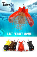 TOLU Fishing Rocket Feeder Large Small Spod Bomb Float Lure Bait Holder 2 Size Pellet Rockets Feeders Position Gear Accessories