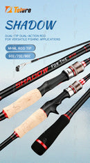 TOLU  Double Tips New Shadow Fishing Rod Spinning/Casting 1.8/2.1/2.4M 2 Sections M/ML Lure Weight 4-28g For Carp Bass Fishing