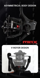 Abu Garcia 2024 Original New Max Sx Spinning Fishing Reel Gear Ratio 5.2:1 6+1BB Max Drag 2.9-6.4KG RocketLine Management System