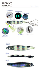 TOLU 2024 NEW 3D Printed S-shaped Fast Sinking Metal Jig Lure 40g 60g 80g Saltwater Shore Casting Fishing Lure Vertical