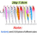 3/5/8pcs Metal Jig Fishing lure Set 7g 10g 14g 21g 28g 40g Sea Shore Casting Jigging lures Jigs Spoon Saltwater Artificial Bait