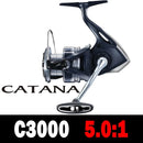 SHIMANO CATANA Spinning Fishing Reel 3+1BB Metal Spool G-Free Body and Propulsion Line Management System
