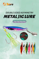TOLU 2024 Spin Tail Metal Jig Fishing Lure 20g 30g 40g 60g Spinner Shad Metal Vib Casting Shore Jig Bait Copper Blade Spoon Bass