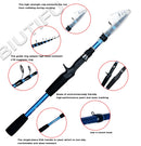 BIUTIFU Telescopic Spinning Casting Mini Fishing Rod 1.8/2.1/2.4m Travel Bastcasting 3-30g Ultralight Carbon Lure Trout Pole