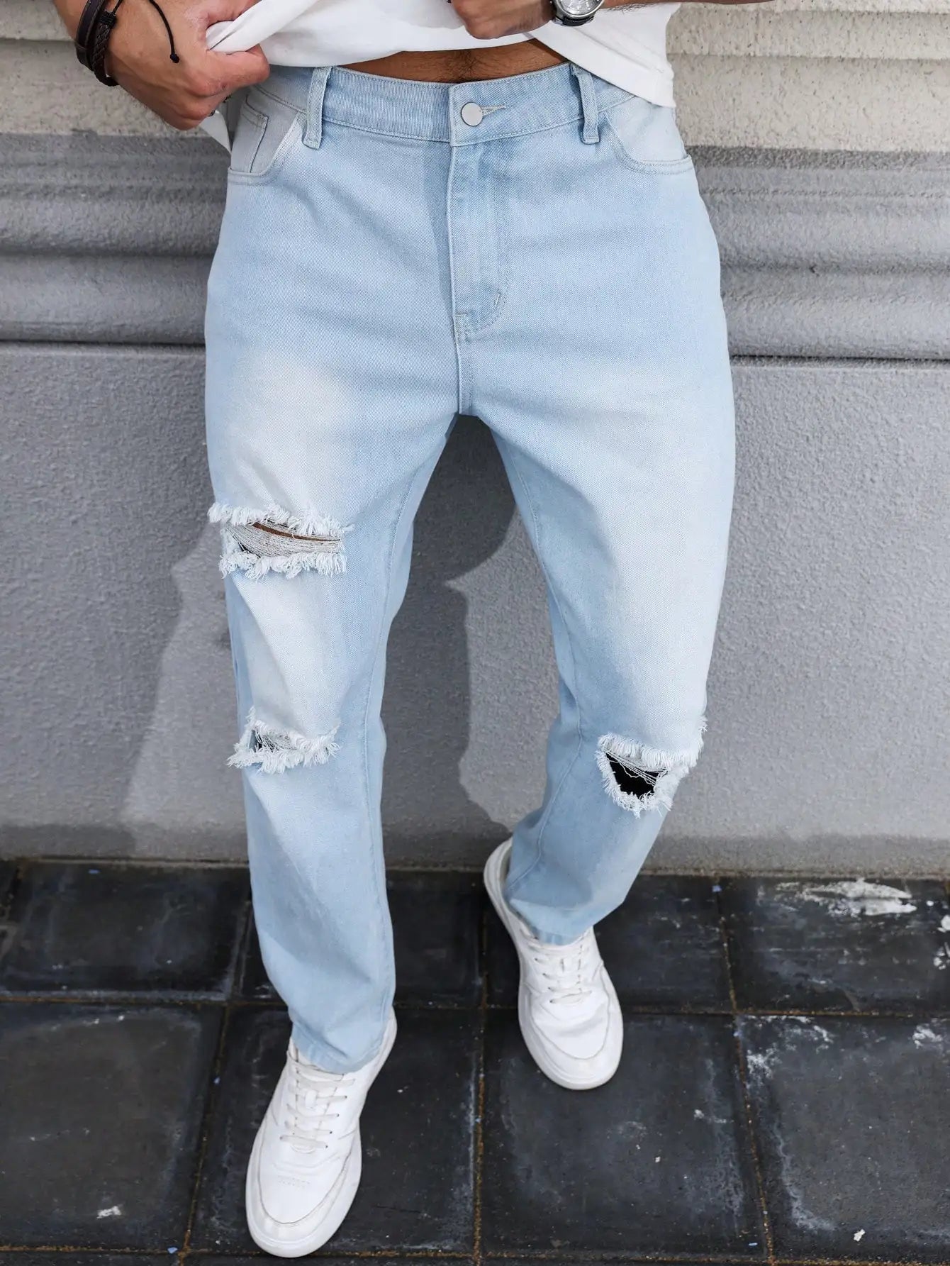 Sant'Elite Light Blue Ripped Jeans