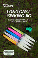 TL 60g80g100g200g300g400g500g720g Deep Sea Metal Jig Fishing Jigbait Spoon Baits Jig Lure Pencil Fast Sinking Fishing Tackle