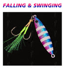 TOLU New 30g/40g/60g/80g Fast Sinking Jigging Fishing Lure Laser Paper Coating Luminous Jig Lure Sea Fishing Trolling Jigging