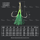 TOLU 10Pcs Metal Jig Tail Assist Hooks 13-22