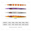 TOLU 150g-500g Fast Sinking Jigging Fishing Lure Laser Paper Coating Luminous Jig Lure Sea Fishing Trolling Jigging