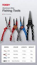 NOEBY Stainless Steel Fishing Pliers Multifunctional Split Ring Remove Hooks Tool Cutting Line Pliers for Sea Fishing Tackles