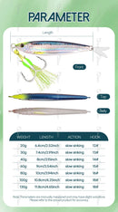 TOLU 2024 NEW 3D Printed Fast Sinking Metal Jig Lure 20g-130g With Spool Saltwater Shore Casting Fishing Lure Vertical Metal Jig