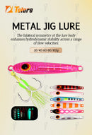 TOLU 2024 New 40g 60g 80g 100g Flat Slow Sinking Hard Metal Jigs Japan Laser Skin Tuna Fishing Jig Lure Saltwater With Hooks