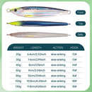 TOLU 2024 NEW 3D Printed Fast Sinking Metal Jig Lure 20g-130g With Spool Saltwater Shore Casting Fishing Lure Vertical Metal Jig