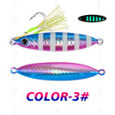 TOLU New 30g/40g/60g/80g Fast Sinking Jigging Fishing Lure Laser Paper Coating Luminous Jig Lure Sea Fishing Trolling Jigging