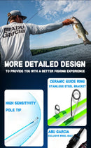 Original Abu garcia Rainbow Fishing Rod 4 colors 2 parts Lure Fishing Rod