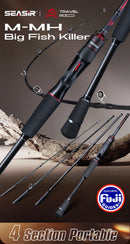 Seasir Salminus XF M/MH Spining&Casting Fishing Rod FUJI O Guide Rings 1.83M Drag 7-9KG 4-Piece Heavy Power All-Round Travel Rod