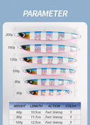TOLU NEW Slow Sinking Metal Jig 5 Colors 3D Eyes 60g-200g Long Casting Slow Sinking Fall Jigs Saltwater Deepsea Fishing Lure