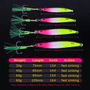 TOLU New 30g/40g/60g/80g Fast Sinking Jigging Fishing Lure Laser Paper Coating Luminous Jig Lure Sea Fishing Trolling Jigging