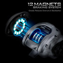 Piscifun Alloy M Metal Baitcasting Reel 10KG 22LB Max Drag with High & Low Speed Shield Bearings Strong Salt Water Fishing Reel