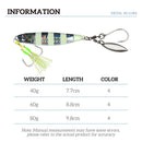 TOLU 2024 NEW 3D Printed S-shaped Fast Sinking Metal Jig Lure 40g 60g 80g Saltwater Shore Casting Fishing Lure Vertical
