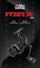 Abu Garcia 2024 Original New Max Sx Spinning Fishing Reel Gear Ratio 5.2:1 6+1BB Max Drag 2.9-6.4KG RocketLine Management System