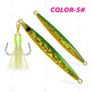 TOLU 2024 New 40g/60g/80g Fast Sinking Jigging Fishing Lure Laser Paper Coating Luminous Jig Lure Sea Fishing Trolling Jigging