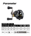 SHIMANO Original 21 CURADO BFS XG Baitcasting Fishing Reel 8.2:1 7+1BB Max Drag 3.5KG Finesse Tune Break System Micromodule Gear
