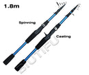 BIUTIFU Telescopic Spinning Casting Mini Fishing Rod 1.8/2.1/2.4m Travel Bastcasting 3-30g Ultralight Carbon Lure Trout Pole