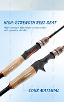 TOLU  Double Tips New Shadow Fishing Rod Spinning/Casting 1.8/2.1/2.4M 2 Sections M/ML Lure Weight 4-28g For Carp Bass Fishing