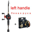 Sougayilang 1.8-2.4m Casting Fishing Combo Telescopic Fishing Rod and 7.2:1 High Speed Fishing Reel with 150M Line Pesca