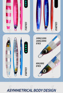 TOLU NEW Slow Sinking Metal Jig 5 Colors 3D Eyes 60g-200g Long Casting Slow Sinking Fall Jigs Saltwater Deepsea Fishing Lure