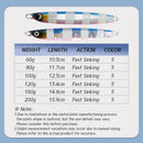 TOLU NEW Slow Sinking Metal Jig 5 Colors 3D Eyes 60g-200g Long Casting Slow Sinking Fall Jigs Saltwater Deepsea Fishing Lure