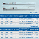 TOLU  Double Tips New Shadow Fishing Rod Spinning/Casting 1.8/2.1/2.4M 2 Sections M/ML Lure Weight 4-28g For Carp Bass Fishing