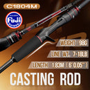 Seasir Salminus XF M/MH Spining&Casting Fishing Rod FUJI O Guide Rings 1.83M Drag 7-9KG 4-Piece Heavy Power All-Round Travel Rod