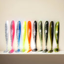 10Pcs 9cm Fishing Lures T Tail Worm Soft Bait Plastic Paddle Tail Swim Baits for Bass Trout Freshwater Saltwater