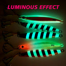 TOLU New 30g/40g/60g/80g Fast Sinking Jigging Fishing Lure Laser Paper Coating Luminous Jig Lure Sea Fishing Trolling Jigging