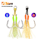 TOLU 10Pcs Metal Jig Tail Assist Hooks 13-22