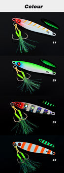 TOLU NEW 3D Printed Eyes Fast Sinking Metal Jig Lure 20g 30g 40g Saltwater Shore Casting Fishing Lure Vertical Metal Jig