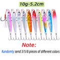 3/5/8pcs Metal Jig Fishing lure Set 7g 10g 14g 21g 28g 40g Sea Shore Casting Jigging lures Jigs Spoon Saltwater Artificial Bait